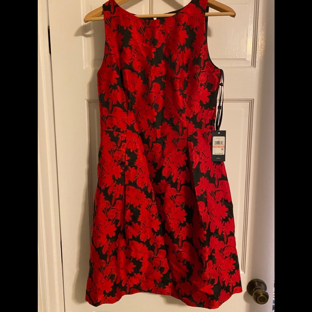 Tommy Hilfiger Red Floral Jacquard Dress